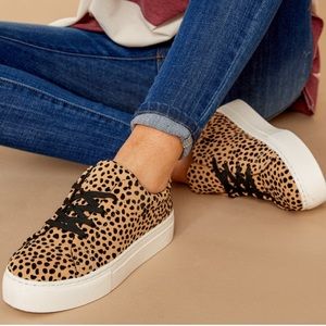 Cheetah platform sneakers size 10